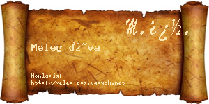 Meleg Éva névjegykártya